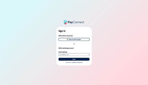 Creating a New Account on PayConnect